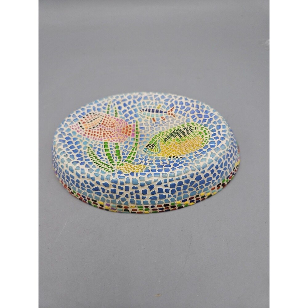 Decorative Mosaic Aquarium Fish Soap Dish Bathroom Decor Colorful